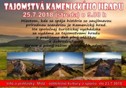 Tajomstvá Kamenického hradu - 25.7.2018
