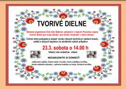 23.3. – TVORIVÉ DIELNE